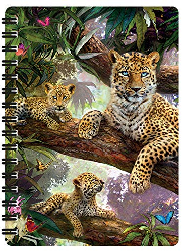 3D LiveLife Jotter - Leoparder I Trädkronan från Deluxebase. Linskulär 3D Big Cat A6 Spiralbok med vanligt återvunnet papper. Konstverk licensierat från den kända konstnären Jan Patrik Kra.