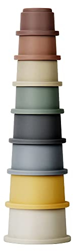 Mini Tudou 8 Stück Stapelbecher, Schichtenspielzeug, Baby Badespielzeug& Spielzeug Bauen für die frühe pädagogische Entwicklung Bestes Lernspielzeug Geschenk für 6 Monate + Jungen & Mädchen