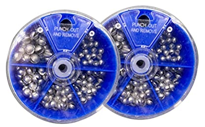 Dingzing 2pcs Angelblei, mit Sortimentsdose Schrotblei 5 Größen, Bleischrot Schrotblei Sortiment Fishing Weights Sinkers Kit Angelschuss 0.3g/0.5g/0.6g/0.8g/1g