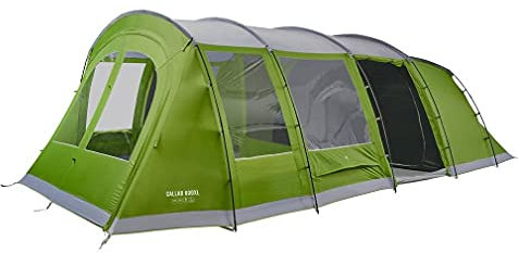 Vango Callao 600XL Family Tent with Built-in Front Awning and Nightfall Bedrooms, 6 Man Tent, Green, One Size