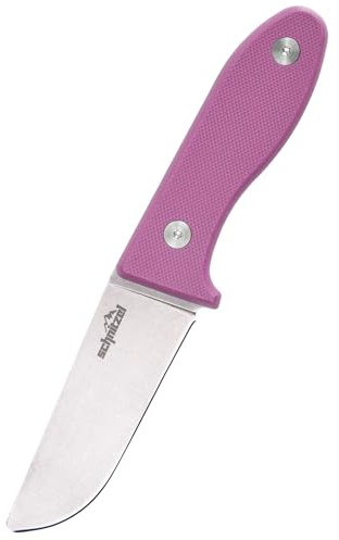 SCHNITZEL Unu - Couteau Couteau pour Enfants Couteau à Couper et Couteau d'Extérieur pour Enfants Tranchant avec Fourreau et Porte-Ceinture - Différentes Couleurs (Rose)