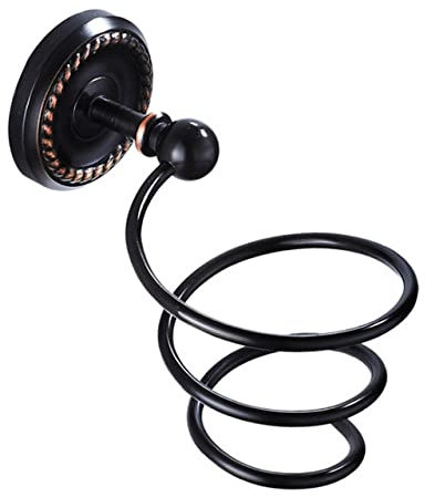 LIJUCAI Black Bathroom Hardware Set Antique Ceramic Cup Holders Toilet Brush holder Brass Soap Dish Luxury Handrail Bathroom Accessories,Hairdryer Holder