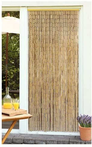 Holzperlenvorhang Mit Aufhängeleiste, Bambusvorhang Türvorhang, Deko-Vorhang Bamboo Traditionell, Wasserdicht Verschleißfest Hängestange Aus Holz Ideal Für Wohnungen, Terrassen