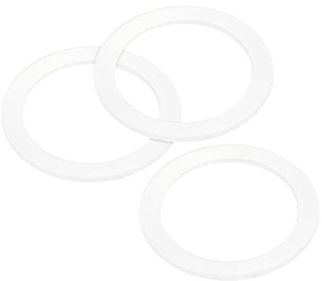 sourcing map Gasket Seal Coffee Maker White Silicone Ring Replacement 38x50x2.2mm for 1-Cup Aluminium Coffee Pot, Pack of 3