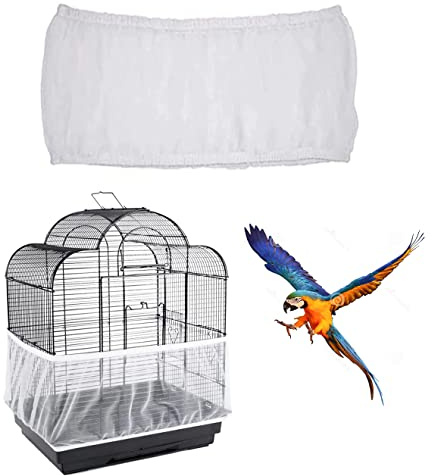 Vogelkäfig Abdeckung,Vogelkäfig Samenfänger,Schutznetz für Vogelkäfig, Papageien Nylon Mesh Geeignet für Käfige mit einem Umfang von 140-220cm