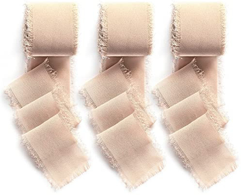 AOKSUNOVA Chiffonband Geschenkband Schleifenband Hochzeit Apricot | Chiffonband als Geschenkband und Schleifenband für Hochzeit, Elegantes Dekoband für Geschenkverpackung und Dekoration