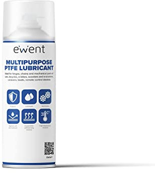 Ewent Lubrificante Spray Secco, Spray Lubrificante secco anti-frizione al PTFE, Multiuso, Non Unge, Non Cola, Lubrificante a Lunga Durata, Resistente alle Intemperie, Lubrificante Universale - 400 ml