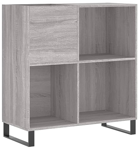 vidaXL Mueble Discos Madera contrachapada Gris Sonoma 84,5x38x89 cm