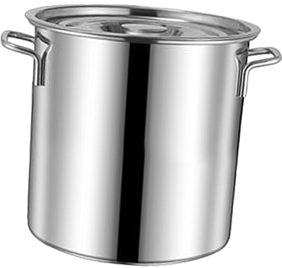 Cater Olla para Estofado de Acero Inoxidable de 10 L, Olla para Caldo, Adecuada para Todas Las Estufas, Olla para Caldo con Fondo Adherido con Mango cómodo para el hogar y el Hotel