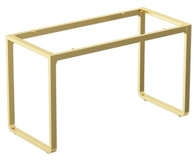 AKOGG Tischgestell Tischbeine Metall,Möbelfüße Aus Eisen,Tischfüße,Tischkufen,Mit Schrauben,Einstellbar Bodenschoner,Industrielles Design,Für Esstisch Schreibtisch,Schwarz/Goldfarben (Color : Gold,