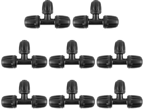 CINEMON 8 Pezzi Raccordo a T da 20 mm (3/4 Pollici) per Tubi di Posa, Derivazione T, Connettori Anti-Goccia di Qualità (20 x 20 x 16 mm)