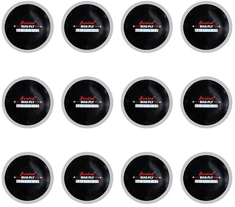 ZERINT Reifenreparaturflicken, 81 mm, verstärkt, strapazierfähig, schräg, rund, für Auto, LKW, Bus, Traktor, landwirtschaftliche Fahrzeuge, 12 Stück