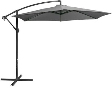 Meublorama Parasol déporté rond gris anthracite diamètre 300cm