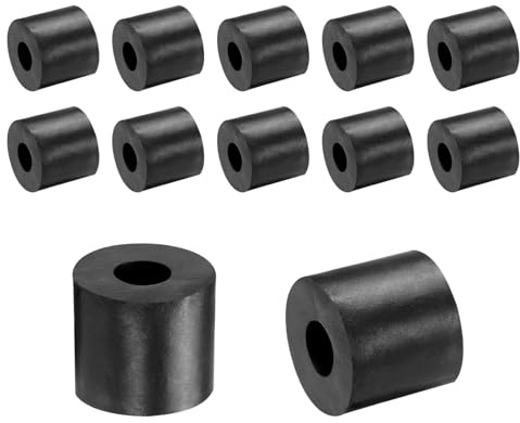 QUARKZMAN 12Stk Gummi Unterlegscheiben Gummispacer 25mm Außendurchmesser 10mm Innendurchmesser 22mm Höhe Runde Antivibrationspacer Gummibuchsen Grommets Dicke Gummischeiben für Auto Zubehör