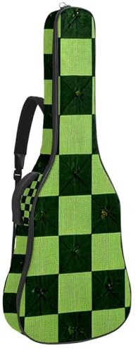 Akustikgitarrentasche Groß Schöne Gitarrentasche für 40/41/42 Zoll Wasserdichte Gitarre Gigbag mit Schutzschicht Vintage Bär Muster, Mehrfarbig Nr. 08, 42.9x16.9x4.7 in, Gitarrentasche