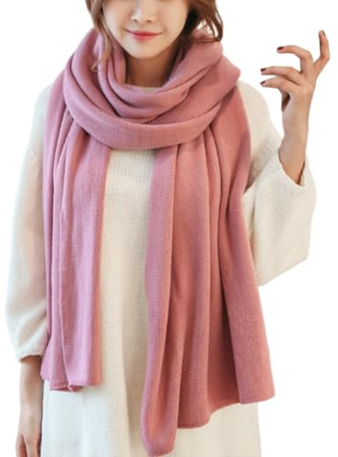 Kabelife Damen Strickschal XXL Lang Schal warm Grobstrickschal Schultertuch Oversized Herbst Winterschal 200cm x 50cm (Pink)