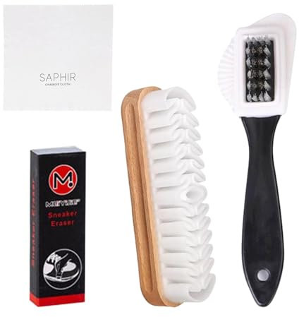 Wildlederbürste für Schuhe, 4-Teiliges Raulederbürste, Vielseitig Einsetzbare Raulederbürste, Schuhreiniger mit Messingborsten, Nubukleder Bürste für Nubuk, Wildleder und Velour