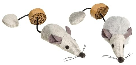 House of Paws Graue Maus Katzenspielzeug - 2 Stück