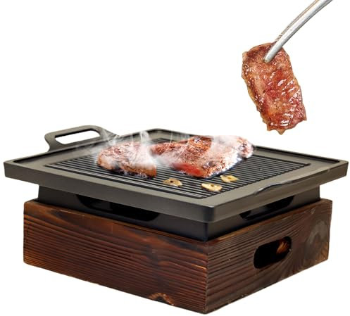 AIZYR Parrilla Portátil para Barbacoa, Parrilla Japonesa para Barbacoa Barbacoa De Sobremesa para Barbacoa Estufa De Carbón para Acampar, Picnics, Viajes Y Uso Familiar Al Aire Libre,28cm