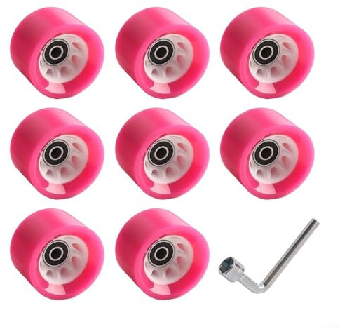Quad-Skateboard-Räder, 8 Stück, 58 mm x 39 mm, rutschfestes Polyurethan, hohe Elastizität (Grau (Pink (92A))