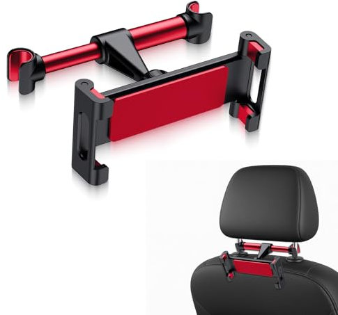 EUYKQNOI Soporte Tablet Coche 360° con Pinza Ajustable, Soporte para Reposacabezas Universal 4-12.9 Pulgadas, Rotación Multidireccional y Almohadillas Antideslizantes para iPad/iPhone/Samsung