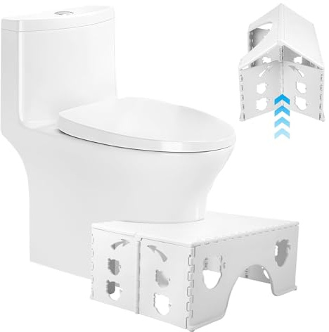 Foldable Toilet Stool for Adults And Kids,7 Inch Healthy Squatting Posture Toilet Poop Stool,Easy to Storage Anti-Slip Bathroom Step Stool