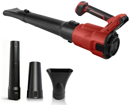 Soplador de hojas compatible con Milwaukee M18 18 V, soplador de hojas eléctrico sin escobillas, motor sin escobillas, 58,1 m/s, sin cable, 3 velocidades ajustables para jardín, césped y nieve (sin