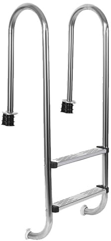 Silber, 2 Stufen, Edelstahl-Schwimmbad-Rolltreppe, Unterirdische Pool-Rolltreppe, Sicherheitsleiter für Schwimmbäder und Wasserparks, Geeignet für Unterirdische Schwimmbäder
