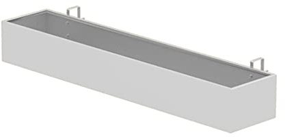 Maceta blanca para ventana, barandilla de metal con ganchos para balcón, macetas colgantes decorativas para ventana y terraza al aire libre, 100 x 20 x 13 cm