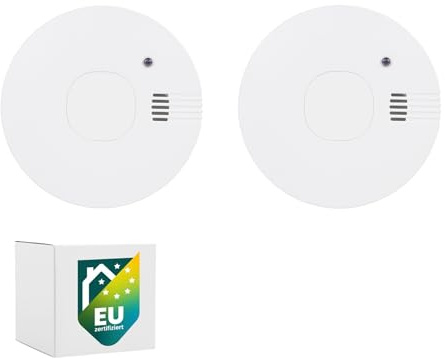 Smartwares set di 2 rilevatori di fumo - Batterie sostituibili con durata di 5 anni - Rilevamento rapido e affidabile - 85 dB - FSM-11752