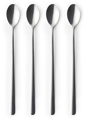 Russell Hobbs 8 Piece Latte Spoon Set - Vienna, 22cm Long Handle Coffee Spoons, 18/0 Stainless Steel, Dishwasher Safe, for Ice Cream, Dessert, Espresso, Tea, Hot & Cold Drinks, 15 Year Guarantee | 18/0 Stainless Steel, Mirror-Polished Finish, Dishwasher Safe, For Latte Mugs, Espresso, Sundaes, Cocktail Stirring