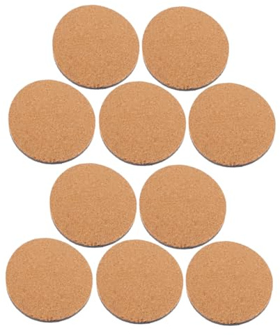 Mikikit 10 Pezzi Sottopentole in Sughero Antiscivolo con Base PP Tappetini Assorbenti Rotondi per Vasi da Protezione Superfici Tavolo e Pavimento per Piante e Fioriere