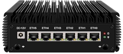 ANDAQI Micro Firewall Appliance, Mini PC, PFSense, Mikrotik, OPNsense, VPN, Router PC, I5 8250U, RJ25, AES-NI, 6 x Gigabit LAN, Console, HDMI, 0 RAM, 0 Storage, Barebone No System