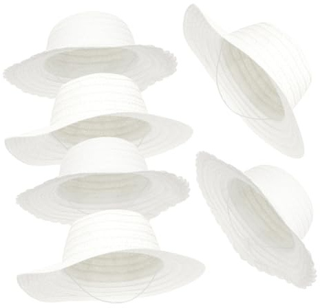 Didiseaon 6 piezas Sombreros de Paja para Kit DIY Pintura Gorra Creativa para Fiestas y Manualidades Infantiles