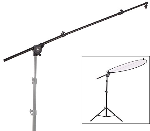Aumotop Photo Studio Utdragbar Reflektorhållare Lätt Armstöd för Professionell Fotografering med Flexibelt Vridbart Grepphuvud, Aluminiumlegering för Reflektorer och Diffusorer