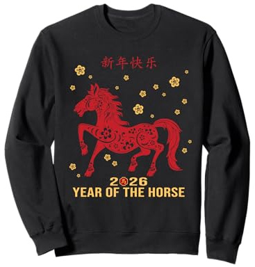 Nouvel an Chinois 2026 Année du Cheval de feu Signe du Zodiaque Sweatshirt