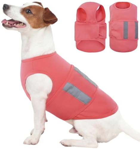 LETSQK Dog Anxiety Calming Vest, Gentle Compression Anxiety Suit for Dogs | Breathable Dog Calming Wrap for Separation Anxiety, Lightning, Storms, Fireworks, Vet Visits, Pink XS