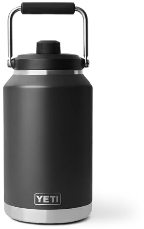 YETI Rambler Jug, Vacuum Insulated Stainless Steel Jug with Magcap, Black, 1 G (3.7 L)