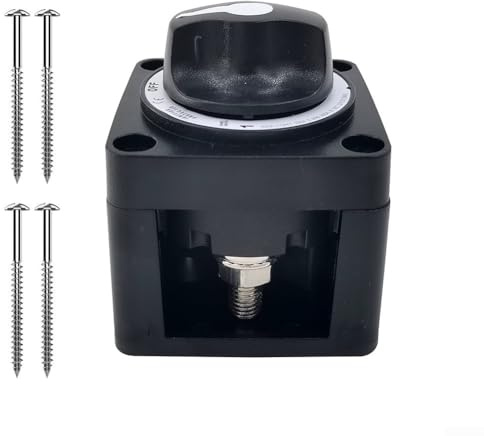Marine Batterieumschalter 4-Stufen Isolator, 32V DC 300A Hauptschalter für Boote und Wohnmobile, Verzinnte Kupferklemmen M10, Unterbrechungsfreier Wechsel