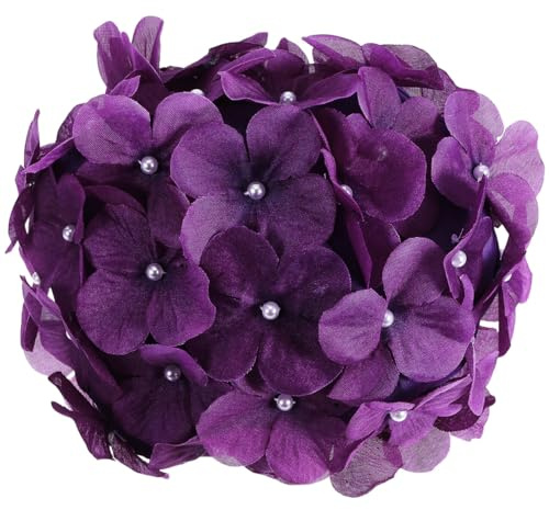 KALLORY Cuffia da Bagno Donna in Nailon Porpora Petali Floreali 3d, Facile da Indossare e Riutilizzabile, per Vacanze Estive e Nuoto
