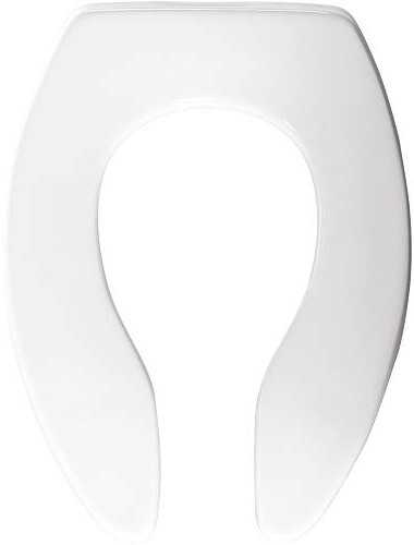 CHURCH 9500SSCT 000 Gewerbe Toilettensitz, offener Front, ohne Bezug und Edelstahl, selbstnachhaltige Scharniere, verlängert, Kunststoff, weiß