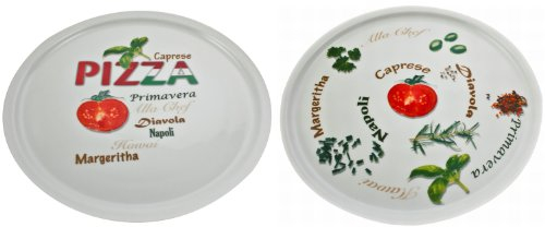 Retsch Arzberg – Platos para pizza de 30 cm de diámetro, de porcelana, porcelana, Pomodoro & Spezia, 2 unidades