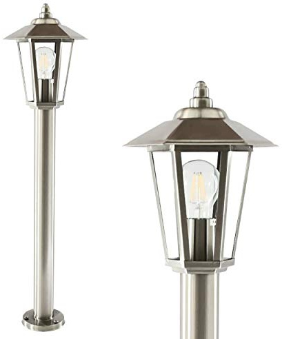 Maxkomfort Wegeleuchte Aussenleuchte Standleuchte Standlampe Gartenleuchte Edelstahl E27 Fassung 601A-800