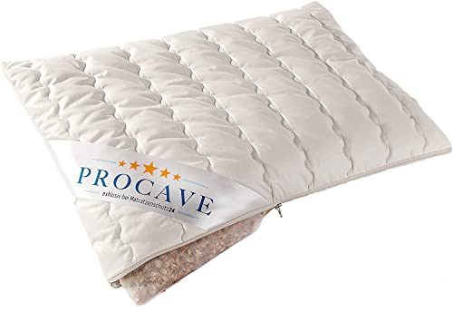 PROCAVE Almohada de espelta con Funda Transpirable de algodón,Cojín de Grano, Made in Germany, 40x60cm