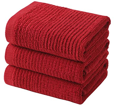 Glynniss Dish Towels for Kitchen, Absorbent Cotton Kitchen Towels for Drying Dishes, Terry Cloth for Cleaning Set of 3
