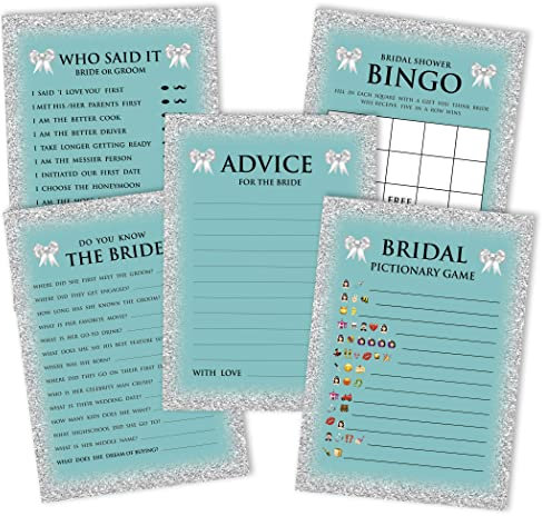 Inkdotpot Funkeln Thema Junggesellinnenparty Spiele 5Er-Einstellen (Aktivitäten Für 50 Gäste) Spaß Brautdusche Spiele Einstellen Bündeln