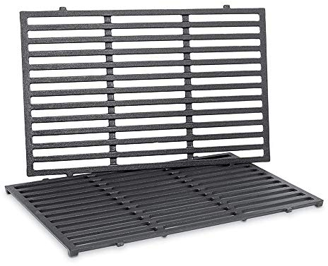 Denmay 7524 49,5 cm Griglie per griglia in ghisa Griglia di Cottura per Weber Genesis E-310/ E-320/ E-330, Genesis S-310/ S-320/ S-330, Genesis EP-310/ EP-320/ EP-330 Grill a Gas, 2 Griglie