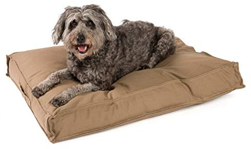 JAMAXX Premium Hundekissen - Orthopädisch Memory Schaumstoff-Flocken, Waschbar Abnehmbarer Bezug Wasserabweisend - Hundebett mit Canvas Stoffbezug PDB1007 (90x70 (M), Coffee-braun)