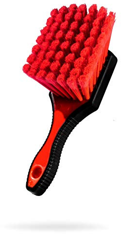 Adam's Polishes Wheel Brush Car Detailing Brush for Wheel Cleaner & Rim Cleaner Detailing Supplies | Soft Bristles & Rubberized Short Handle Brush Kit for Brake Dust Car Wash Care