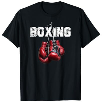 T-Shirt de Boxe Humoristique avec Inscription « I Love Boxing » T-Shirt